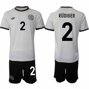 Köp Tyskland Herr Hemmatröja 2025/26 Antonio Rüdiger 2 Fotbollsställ Kortärmad (+ Korta byxor) – Tysklands 125-årsjubileumskit