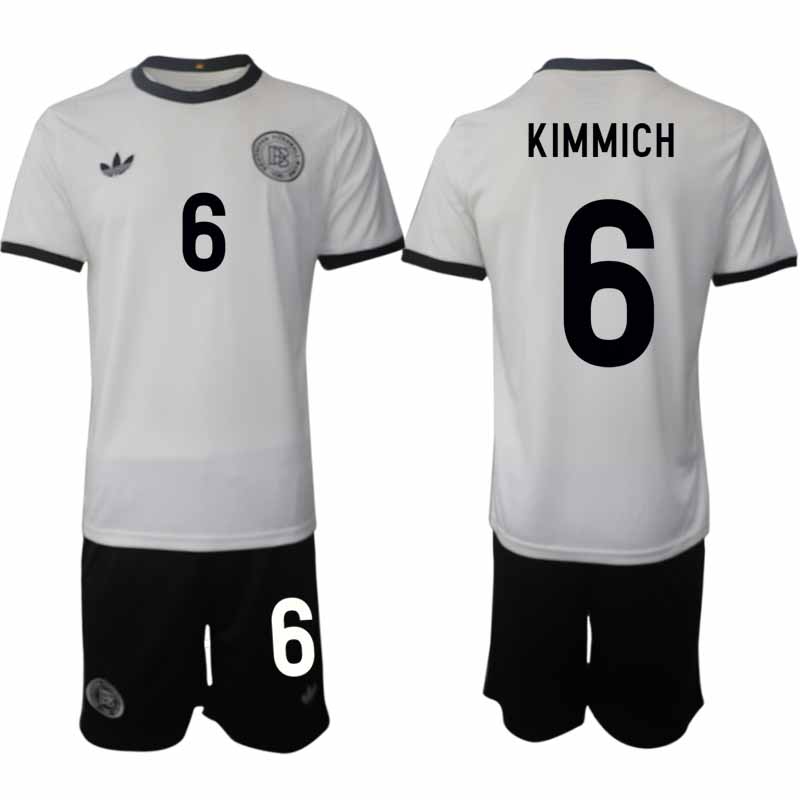 Köp Tyskland Herr Hemmatröja 2025/26 Joshua Kimmich 6 Fotbollsställ Kortärmad (+ Korta byxor) – Tysklands 125-årsjubileumskit