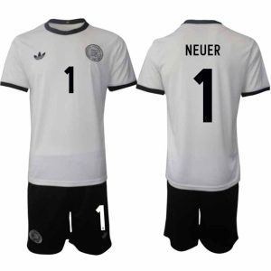Köp Tyskland Herr Hemmatröja 2025/26 Manuel Neuer 1 Fotbollsställ Kortärmad (+ Korta byxor) – Tysklands 125-årsjubileumskit