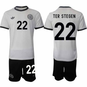 Köp Tyskland Herr Hemmatröja 2025/26 Marc-André ter Stegen 22 Fotbollsställ Kortärmad (+ Korta byxor) – Tysklands 125-årsjubileumskit