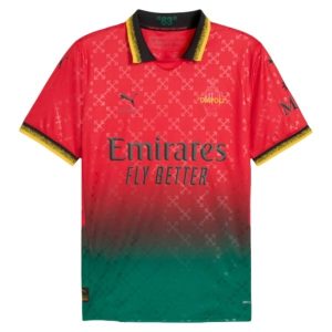 AC Milan Hemmatröja Off-White 2025-2026 Röd Kortärmad Billig Fotbollströja