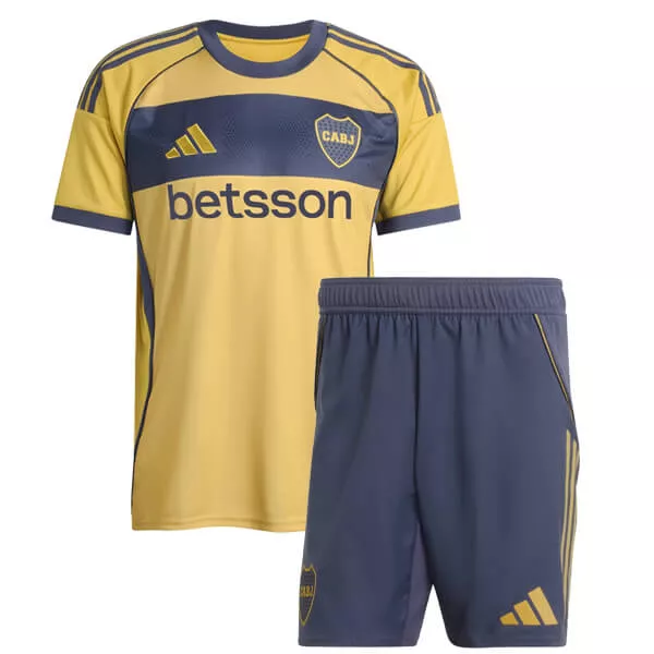 Boca Juniors Barn Bortatröja 2025/26 Kortärmad Fotbollsställ med Shorts Boca Juniors Barn Bortatröja 2025/26 Kortärmad Fotbollsställ med Shorts
