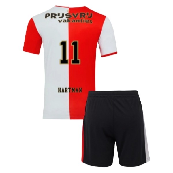 Feyenoord Barn Hemmatröja 2025/26 Quilindschy Hartman #11 Fotbollsställ med Shorts 1 Feyenoord Barn Hemmatröja 2025/26 Quilindschy Hartman #11 Fotbollsställ med Shorts