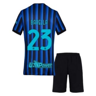 Inter Milan Barn Hemmatröja 2025/26 Nicolò Barella #23 Fotbollsställ med Shorts