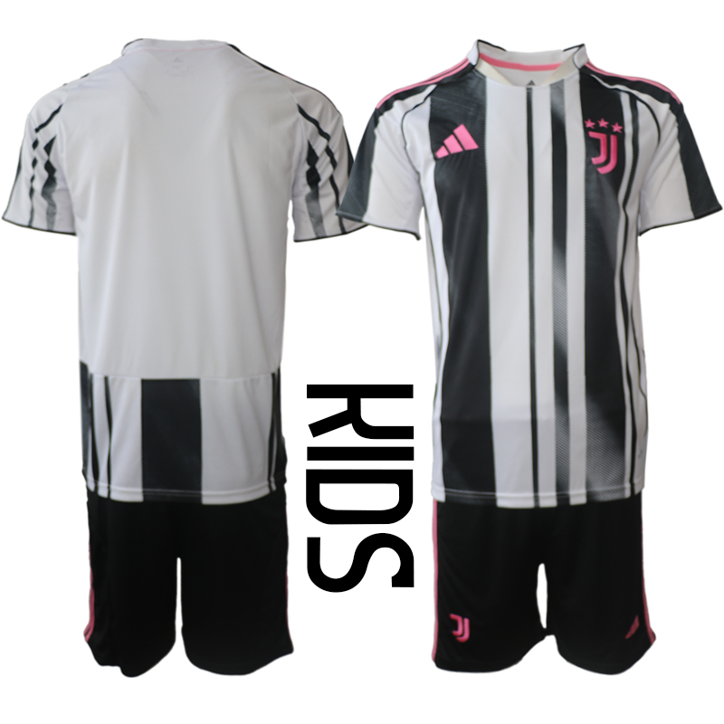 Juventus Barn Hemmatröja 2025/26 Kortärmad Fotbollsställ med Shorts 1 Juventus Barn Hemmatröja 2025/26 Kortärmad Fotbollsställ med Shorts