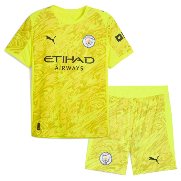 Manchester City Barn Tredjetröja 2025/26 Kortärmad Fotbollsställ med Shorts