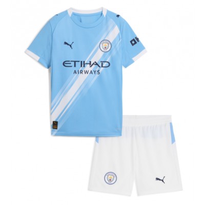 Manchester City Hemmaställ 2025/26 Barn Kortärmad Fotbollströja + Shorts 1 Manchester City Hemmaställ 2025/26 Barn Kortärmad Fotbollströja + Shorts
