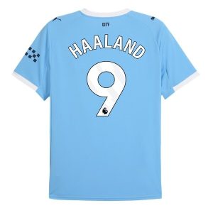 Manchester City Herr Hemmatröja 2025/26 Erling Haaland #9 Kortärmad Billig Fotbollströja