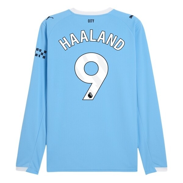 Manchester City Erling Haaland #9 Hemmatröja 2025/26 Herr Långärmad Fotbollströja 1 Manchester City Herr Hemmatröja 2025/26 Erling Haaland #9 Långärmad Billig Fotbollströja