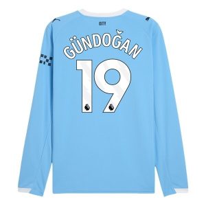 Manchester City Herr Hemmatröja 2025/26 Ilkay Gündoğan #19 Långärmad Billig Fotbollströja