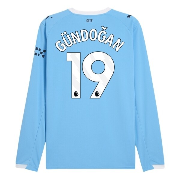 Manchester City Herr Hemmatröja 2025/26 Ilkay Gündoğan #19 Långärmad Billig Fotbollströja