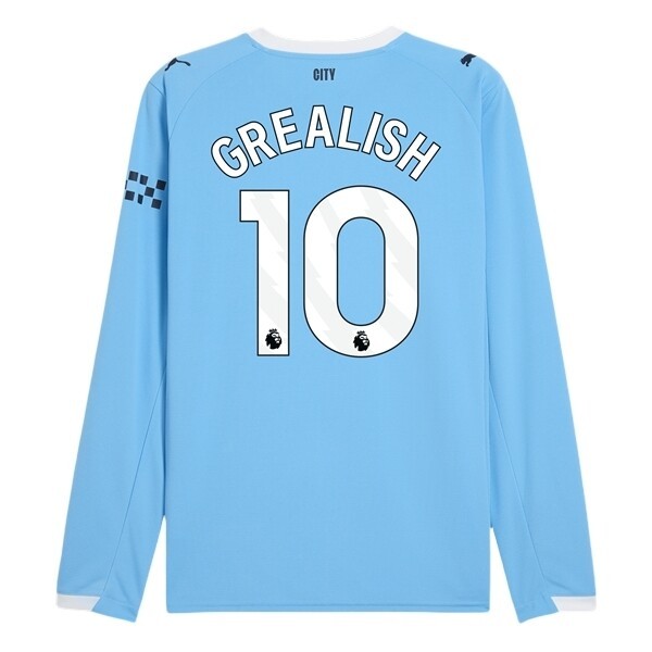 Manchester City Herr Hemmatröja 2025/26 Jack Grealish #10 Långärmad Billig Fotbollströja 1 Manchester City Herr Hemmatröja 2025/26 Jack Grealish #10 Långärmad Billig Fotbollströja