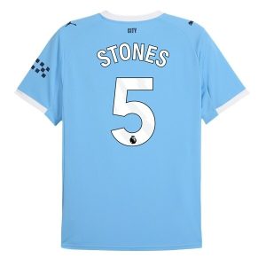 Manchester City Herr Hemmatröja 2025/26 John Stones #5 Kortärmad Billig Fotbollströja