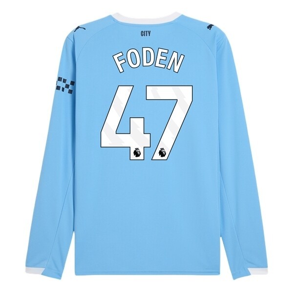 Manchester City Herr Hemmatröja 2025/26 Phil Foden #47 Långärmad Billig Fotbollströja 1 Manchester City Herr Hemmatröja 2025/26 Phil Foden #47 Långärmad Billig Fotbollströja