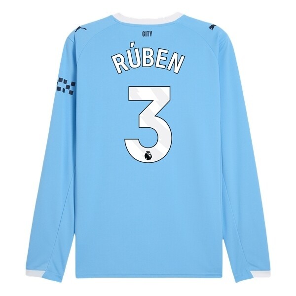 Manchester City Herr Hemmatröja 2025/26 Ruben Dias #3 Långärmad Billig Fotbollströja Manchester City Herr Hemmatröja 2025/26 Ruben Dias #3 Långärmad Billig Fotbollströja