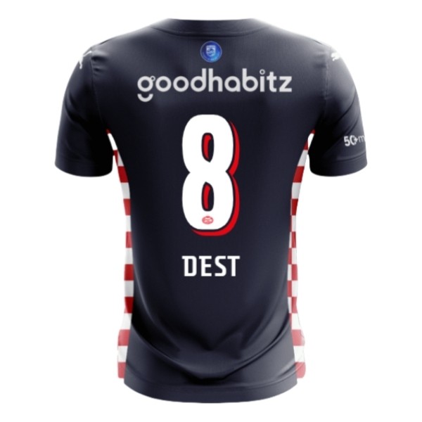 PSV Eindhoven Herr Bortatröja 2025/26 Sergiño Dest #8 Kortärmad Billig Fotbollströja 1 PSV Eindhoven Herr Bortatröja 2025/26 Sergiño Dest #8 Kortärmad Billig Fotbollströja