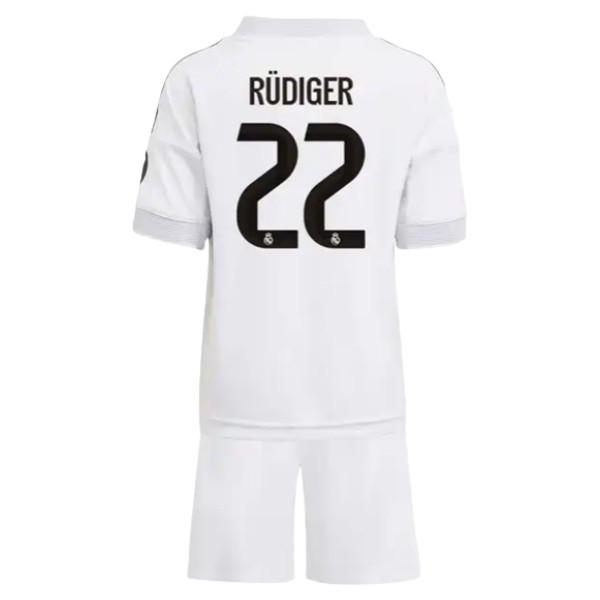 Real Madrid Barn Hemmatröja 2025/26 Antonio Rüdiger #22 Fotbollsställ med Shorts