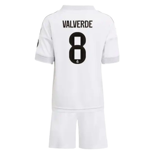 Real Madrid Barn Hemmatröja 2025/26 Federico Valverde #8 Fotbollsställ med Shorts 1 Real Madrid Barn Hemmatröja 2025/26 Federico Valverde #8 Fotbollsställ med Shorts
