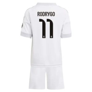 Real Madrid Barn Hemmatröja 2025/26 Rodrygo #11 Fotbollsställ med Shorts