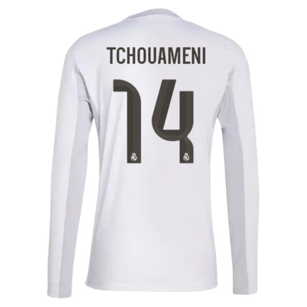 Real Madrid Herr Hemmatröja 2025/26 Aurélien Tchouaméni #14 Långärmad Billig Fotbollströja 1 Real Madrid Herr Hemmatröja 2025/26 Aurélien Tchouaméni #14 Långärmad Billig Fotbollströja