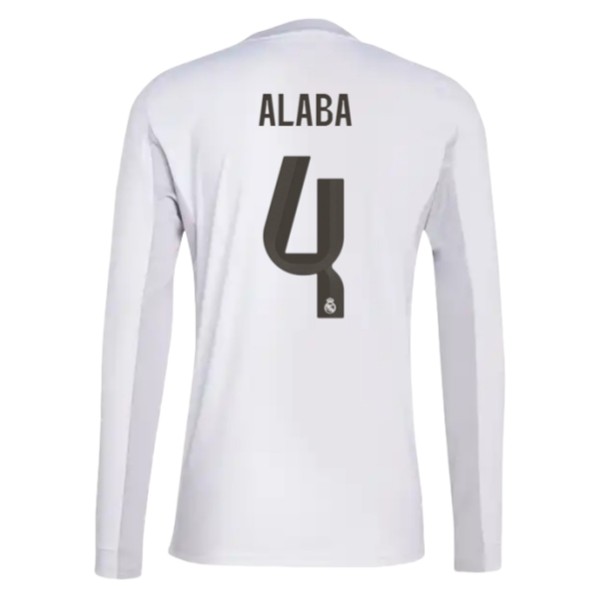 Real Madrid Herr Hemmatröja 2025/26 David Alaba #4 Långärmad Billig Fotbollströja 1 Real Madrid Herr Hemmatröja 2025/26 David Alaba #4 Långärmad Billig Fotbollströja