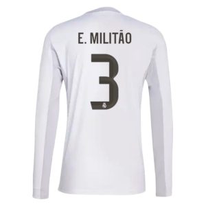 Real Madrid Herr Hemmatröja 2025/26 Éder Militão #3 Långärmad Billig Fotbollströja