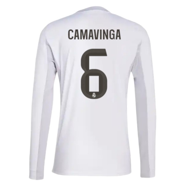 Real Madrid Herr Hemmatröja 2025/26 Eduardo Camavinga #6 Långärmad Billig Fotbollströja 1 Real Madrid Herr Hemmatröja 2025/26 Eduardo Camavinga #6 Långärmad Billig Fotbollströja