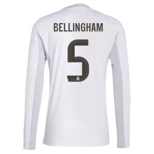 Real Madrid Herr Hemmatröja 2025/26 Jude Bellingham #5 Långärmad Billig Fotbollströja