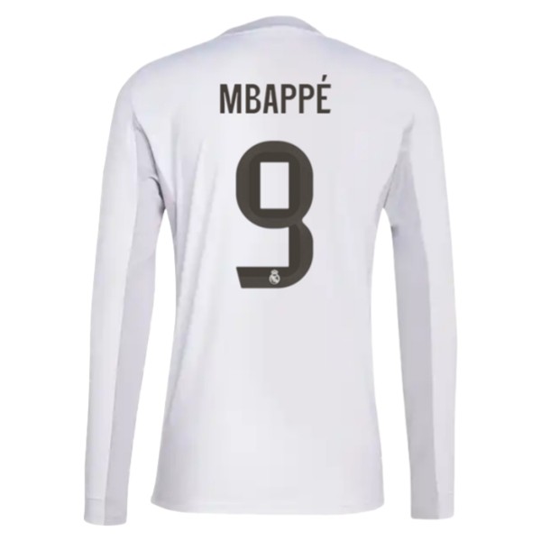 Real Madrid Herr Hemmatröja 2025/26 Kylian Mbappé #9 Långärmad Billig Fotbollströja