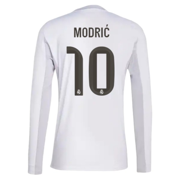 Real Madrid Herr Hemmatröja 2025/26 Luka Modrić #10 Långärmad Billig Fotbollströja 1 Real Madrid Herr Hemmatröja 2025/26 Luka Modrić #10 Långärmad Billig Fotbollströja