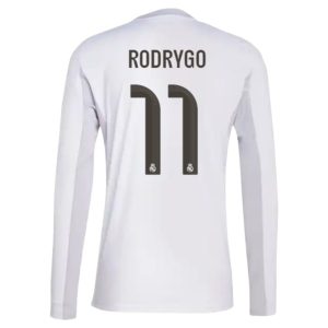 Real Madrid Herr Hemmatröja 2025/26 Rodrygo #11 Långärmad Billig Fotbollströja