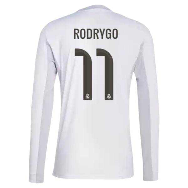 Real Madrid Herr Hemmatröja 2025/26 Rodrygo #11 Långärmad Billig Fotbollströja 1 Real Madrid Herr Hemmatröja 2025/26 Rodrygo #11 Långärmad Billig Fotbollströja