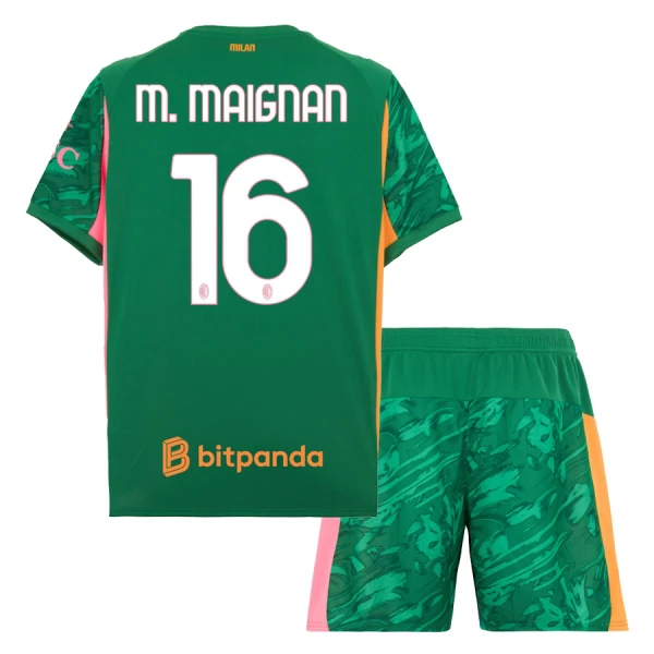 AC Milan Barn Målvakt Tredjetröja 2025/26 Grön Mike Maignan 16 Fotbollsställ med Shorts 1 AC Milan Barn Målvakt Tredjetröja 2025/26 Grön Mike Maignan 16 Fotbollsställ med Shorts
