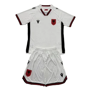 Albanien Barn Bortatröja 2025/26 Kortärmad Fotbollsställ med Shorts