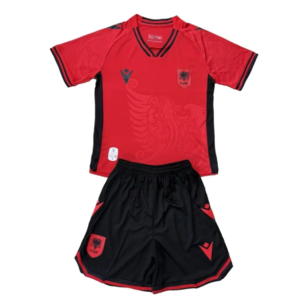 Albanien Barn Hemmatröja 2025/26 Kortärmad Fotbollsställ med Shorts 1 Albanien Barn Hemmatröja 2025/26 Kortärmad Fotbollsställ med Shorts