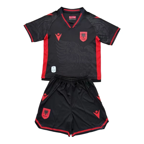 Albanien Barn Tredjetröja 2025/26 Kortärmad Fotbollsställ med Shorts 1 Albanien Barn Tredjetröja 2025/26 Kortärmad Fotbollsställ med Shorts