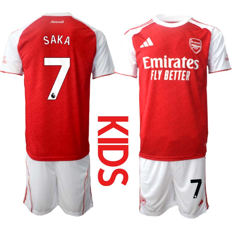 Arsenal Hemmaställ Barn 2025/26 – Bukayo Saka 7 – Kortärmad Fotbollströja + Shorts Arsenal Hemmaställ Barn 2025/26 – Bukayo Saka 7 – Kortärmad Fotbollströja + Shorts