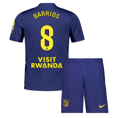 Atlético Madrid Barn Bortatröja 2025/26 Pablo Barrios 8 Kortärmad Fotbollsställ med Shorts 1 Atlético Madrid Bortaställ 2025/26 Barn Pablo Barrios #8 Kortärmad Fotbollströja + Shorts