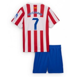Atlético Madrid Hemmaställ 2025/26 Barn Antoine Griezmann #7 Kortärmad Fotbollströja + Shorts