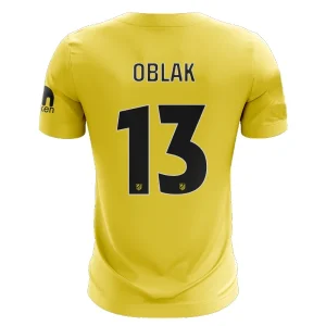 Atlético Madrid Målvaktströja Herr 2025/26 Gul/Vit – Jan Oblak 13 – Kortärmad Fotbollströja