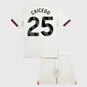 Chelsea Barn Bortatröja 2025/26 Moisés Caicedo 25 Kortärmad Fotbollsställ med Shorts