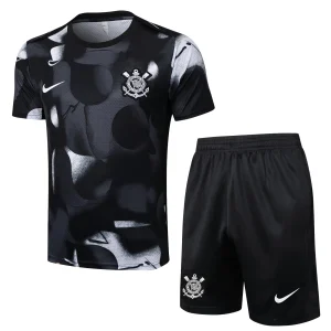 Corinthians Uppvärmningströja Barn 2025/26 Kortärmad Fotbollsställ med Shorts
