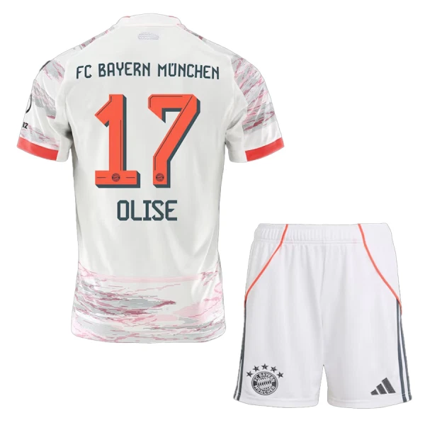 FC Bayern München Barn Bortatröja 2025/26 Michael Olise 17 Kortärmad Fotbollsställ med Shorts 1 FC Bayern München Barn Bortatröja 2025/26 Michael Olise 17 Kortärmad Fotbollsställ med Shorts