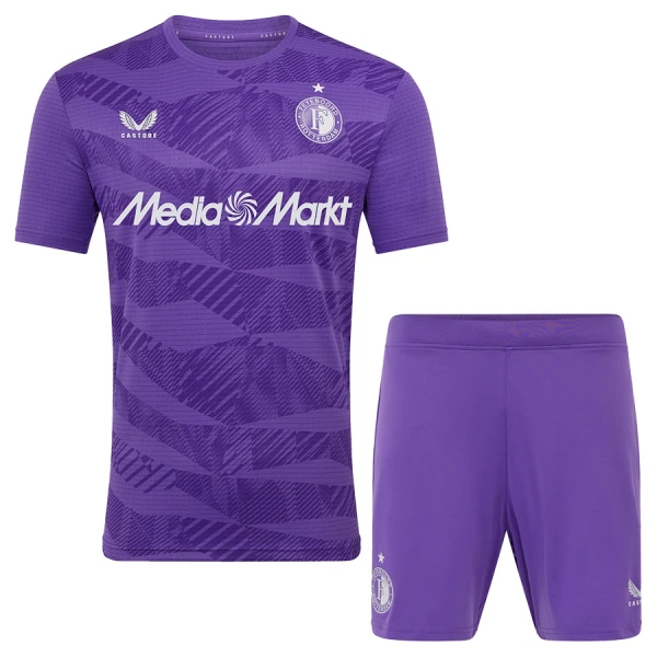 Feyenoord Målvaktströja Barn 2025/26 Lila Tredje Kortärmad Fotbollsställ med Shorts 1 Feyenoord Målvaktströja Barn 2025/26 Lila Tredje Kortärmad Fotbollsställ med Shorts