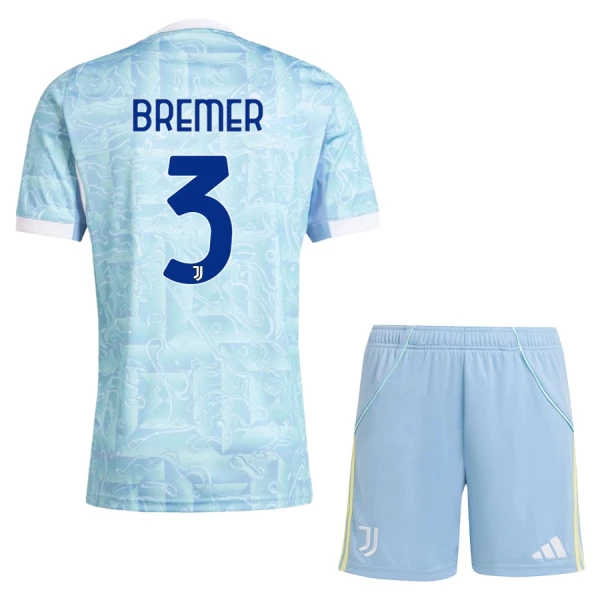 Juventus Barn Bortatröja 2025/26 Gleison Bremer 3 Kortärmad Fotbollsställ med Shorts 1 Juventus Barn Bortatröja 2025/26 Gleison Bremer 3 Kortärmad Fotbollsställ med Shorts