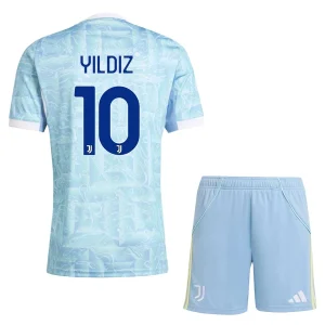 Juventus Barn Bortatröja 2025/26 Kenan Yildiz 10 Kortärmad Fotbollsställ med Shorts