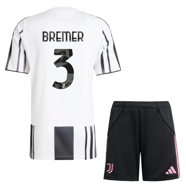 Juventus Barn Hemmatröja 2025/26 Gleison Bremer 3 Kortärmad Fotbollsställ med Shorts 1 Juventus Barn Hemmatröja 2025/26 Gleison Bremer 3 Kortärmad Fotbollsställ med Shorts