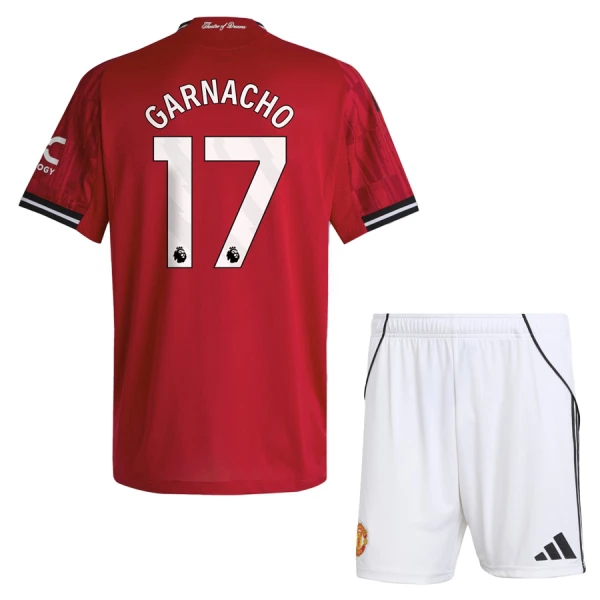 Manchester United Barn Hemmatröja 2025/26 Alejandro Garnacho 17 Kortärmad Fotbollsställ med Shorts 1 Manchester United Barn Hemmatröja 2025/26 Alejandro Garnacho 17 Kortärmad Fotbollsställ med Shorts
