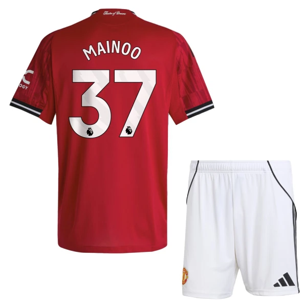 Manchester United Barn Hemmatröja 2025/26 Kobbie Mainoo 37 Kortärmad Fotbollsställ med Shorts 1 Manchester United Barn Hemmatröja 2025/26 Kobbie Mainoo 37 Kortärmad Fotbollsställ med Shorts