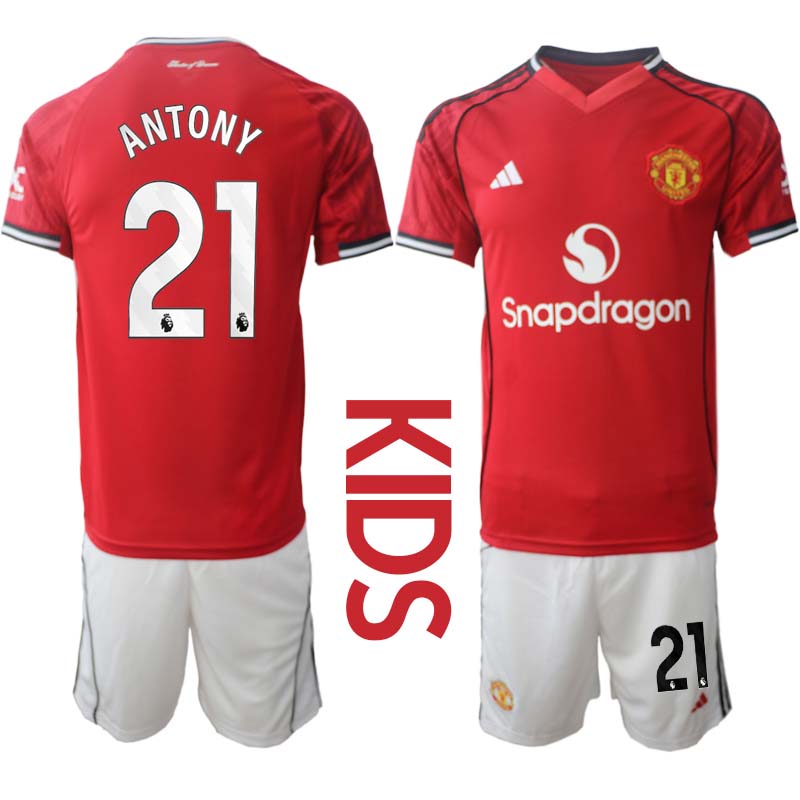 Manchester United Hemmaställ Barn 2025/26 – Antony 21 – Kortärmad Fotbollströja + Shorts 1 Manchester United Hemmaställ Barn 2025/26 – Antony 21 – Kortärmad Fotbollströja + Shorts